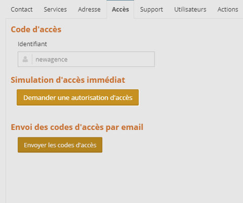Connexion à l'espace d'une Agence