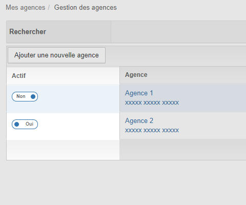 Activer ou désactiver une Agence